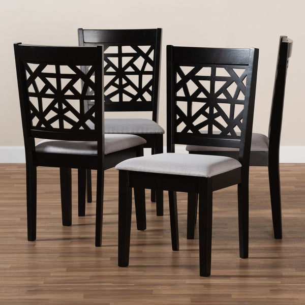 Baxton Studio Baxton Studio Jackson 4-Piece Dining Chair Set - Modern Grey Fabric & Espresso Wood for Stylish Comfort RH310C-Grey/Dark Brown-DC-4PK