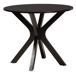 Baxton Studio Baxton Modern Grey Fabric and Espresso Wood 5-Piece Dining Set for Stylish Comfort and Elegance Karel Beige Karel-Sand/Dark Brown-5PC Dining Set