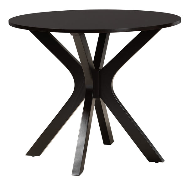 Baxton Studio Baxton Modern Grey Fabric and Espresso Wood 5-Piece Dining Set for Stylish Comfort and Elegance Karel Beige Karel-Sand/Dark Brown-5PC Dining Set