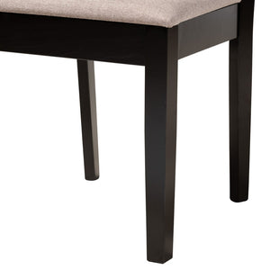 Baxton Studio Baxton Modern 5-Piece Dining Set with Grey Upholstered Chairs and Dark Brown Finished Wood Table Aiden Beige Alice-Sand/Dark Brown-5PC Dining Set