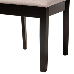 Baxton Studio Baxton Studio Jamie Modern 5-Piece Dining Set with Sculptural Table and Stylish Upholstered Chairs Beige Jamie-Sand/Dark Brown-5PC Dining Set