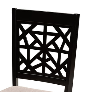 Baxton Studio Baxton Jackson Modern Dining Chair Set - 4-Piece Espresso & Fabric Upholstered for Comfort & Style RH310C-Sand/Dark Brown-DC-4PK