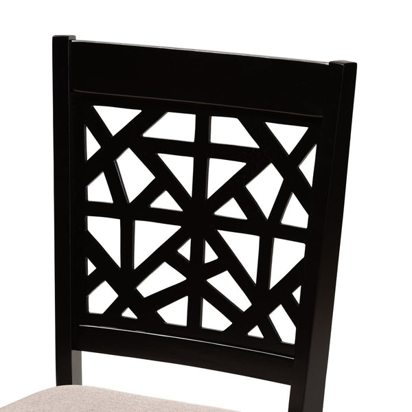 Baxton Studio Baxton Jackson Modern Dining Chair Set - 4-Piece Espresso & Fabric Upholstered for Comfort & Style RH310C-Sand/Dark Brown-DC-4PK