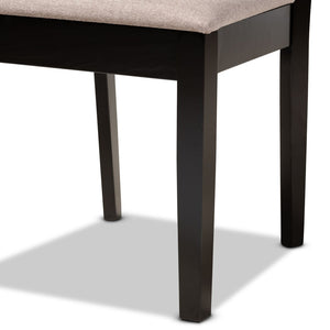 Baxton Studio Baxton Jackson 5-Piece Modern Dining Set - Sand Upholstered Chairs & Espresso Wood Table for Comfort RH310C-Sand/Dark Brown-5PC Dining Set