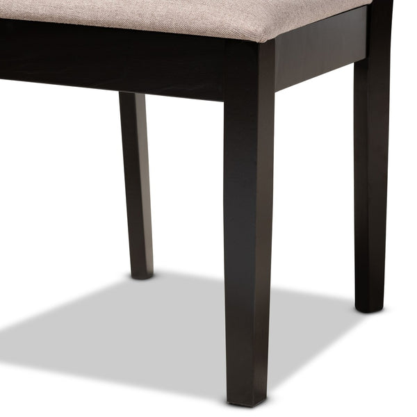 Baxton Studio Baxton Jackson 5-Piece Modern Dining Set - Sand Upholstered Chairs & Espresso Wood Table for Comfort RH310C-Sand/Dark Brown-5PC Dining Set