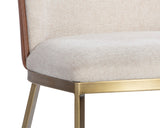 Marie Dining Chair - Belfast Oatmeal / Bravo Cognac 107647 Sunpan