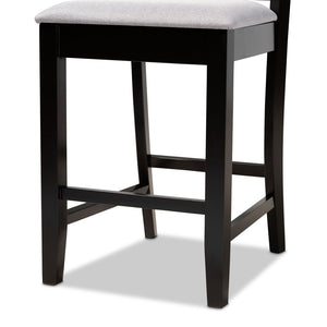 Baxton Studio Baxton Studio Devon Modern Grey Fabric Counter-Height Pub Chair Set with Espresso Wood Finish RH310P-Grey/Dark Brown-PC
