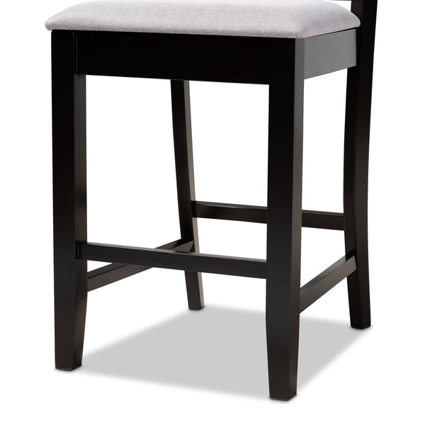 Baxton Studio Baxton Studio Devon Modern Grey Fabric Counter-Height Pub Chair Set with Espresso Wood Finish RH310P-Grey/Dark Brown-PC