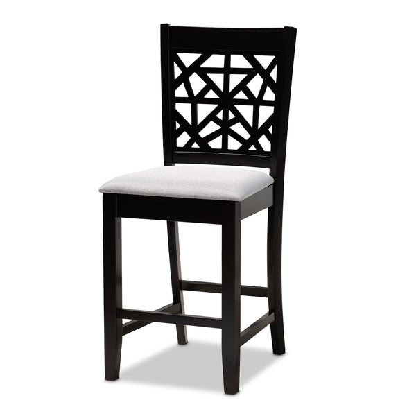 Baxton Studio Baxton Studio Contemporary 5-Piece Pub Dining Set with Espresso Wood Finish and Comfortable Chairs Grey RH310P-Grey/Dark Brown-5PC Pub Set