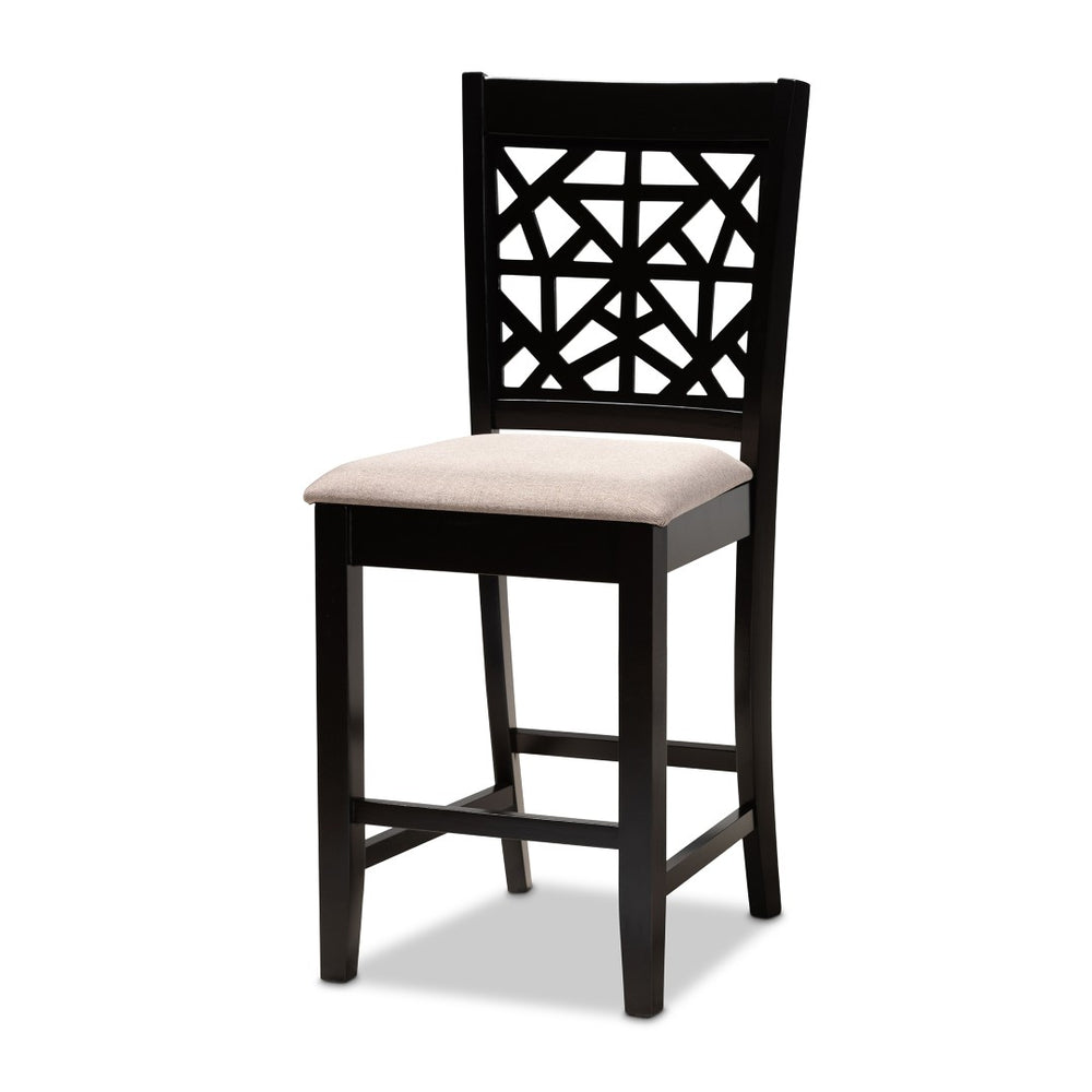 Baxton Studio Baxton Studio Contemporary 5-Piece Pub Dining Set with Espresso Wood Finish and Comfortable Chairs Sand RH310P-Sand/Dark Brown-5PC Pub Set