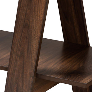 Baxton Studio Baxton Studio Michio 5-Tier Walnut Brown Display Shelf - Modern Geometric Storage for Living Spaces SEDV50140-Columbia-Shelf