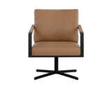 Randy Swivel Lounge Chair - Linea Wood Leather 107693 Sunpan