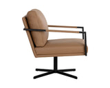 Randy Swivel Lounge Chair - Linea Wood Leather 107693 Sunpan