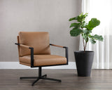 Randy Swivel Lounge Chair - Linea Wood Leather 107693 Sunpan