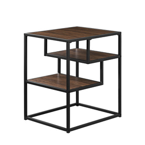 English Elm Walker Edison - Modern Minimal Floating Shelf Side Table Dark Walnut — Sleek 2-Shelf MDF & Steel Accent Table, Warp-Resistant Laminate Finish, Easy Assembly, Perfect for Living Room, Office, Urban Homes B185P168942