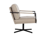 Randy Swivel Lounge Chair - Alpine Beige Leather 107694 Sunpan