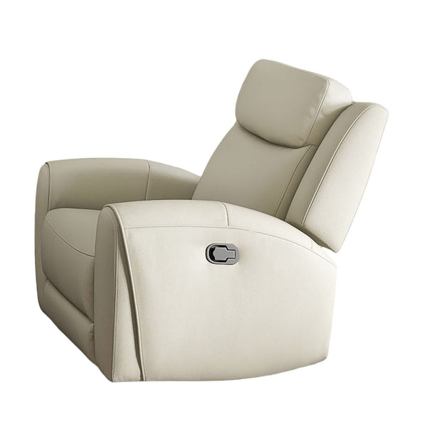 English Elm Beige Transitional Manual Recliner With High-Density Foam, Contour Arms & Wide Seat For Comfort B2741P385163