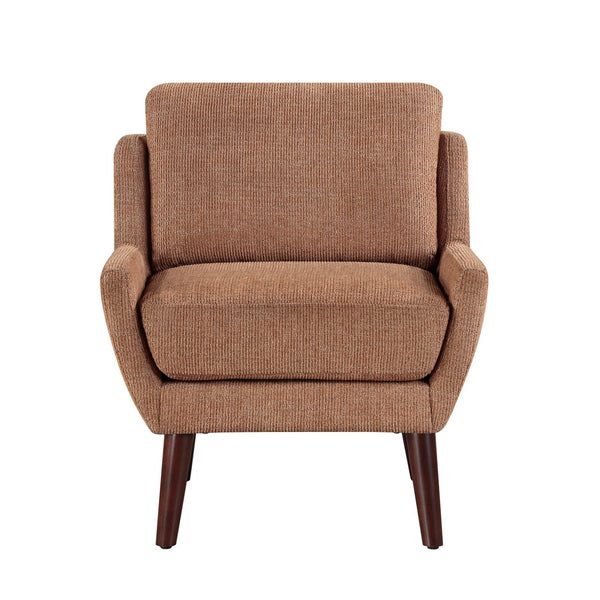 English Elm 1pc Mid-Century Orange Accent Chair with Chenille Upholstery, Reversible Cushions & Solid Wood Legs B011P315598