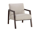 Neymar Lounge Chair - Linea Light Grey Leather 107703 Sunpan