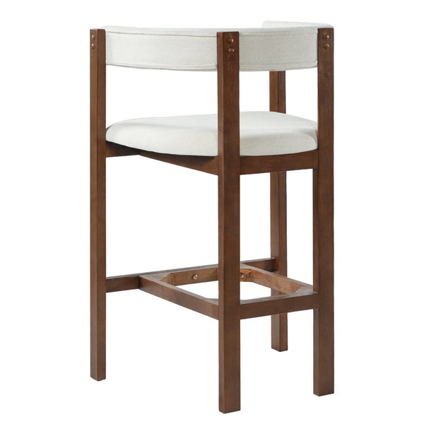 English Elm Bar Stools Set of 2 Rubberwood Barrel Back Counter Height Kitchen Island Seating Beige N771P375076D