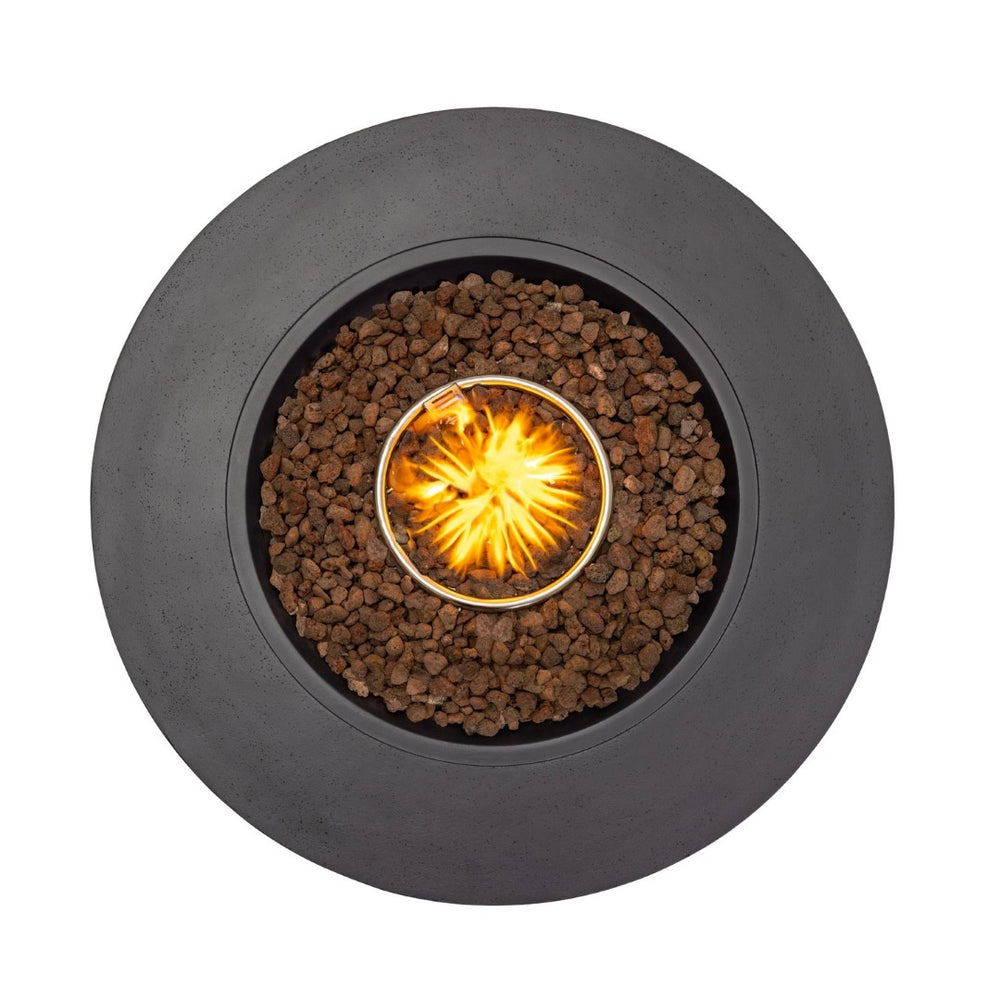 English Elm 40" Round Propane Fire Pit Table Mgo Concrete Outdoor Patio 50000 Btu Dark Gray W3016P444273