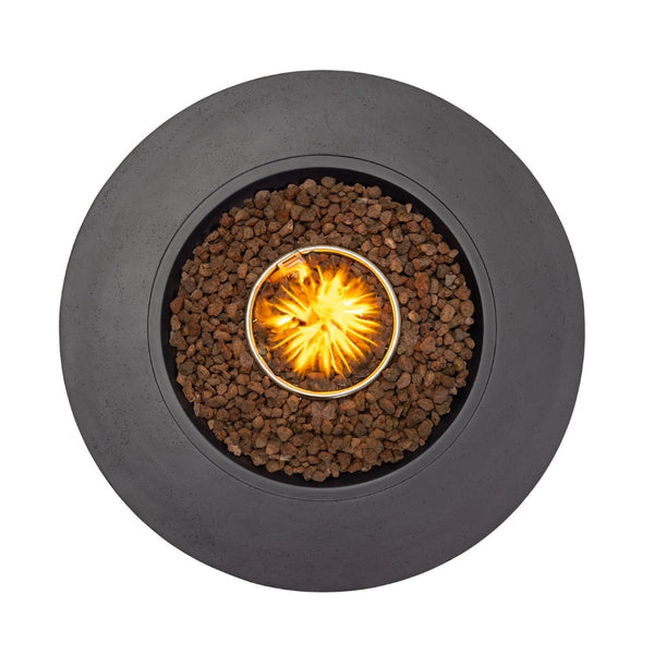 English Elm 40" Round Propane Fire Pit Table Mgo Concrete Outdoor Patio 50000 Btu Dark Gray W3016P444273