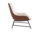 Lucier Lounge Chair - Belfast Oatmeal / Bravo Cognac 107760 Sunpan