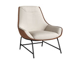 Lucier Lounge Chair - Belfast Oatmeal / Bravo Cognac 107760 Sunpan