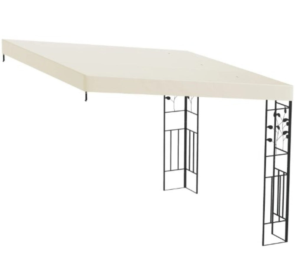 English Elm Convenient Wall Mounted Pergola Powder Coated Metal Frame Uv Resistant Outdoor Canopy T3971P427110