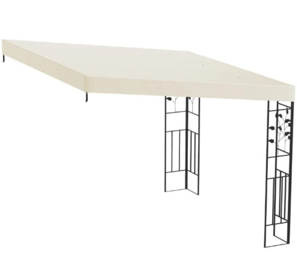 English Elm Convenient Wall Mounted Pergola Powder Coated Metal Frame Uv Resistant Outdoor Canopy T3971P427110