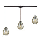 Lagoon 36'' Wide 3-Light Slim Linear Pendant - Oil Rubbed Bronze with Champagne 10780/3L Elk Lighting