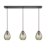 Lagoon 36'' Wide 3-Light Linear Pendant - Oil Rubbed Bronze with Champagne 10780/3LP Elk Lighting