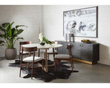 Flores Dining Table - Ebony Brown - White Marble - 53" 107870 Sunpan