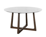 Flores Dining Table - Ebony Brown - White Marble - 53" 107870 Sunpan