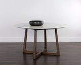 Flores Dining Table - Ebony Brown - White Marble - 53" 107870 Sunpan