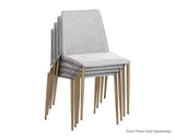 Renee Stackable Dining Chair - Belfast Heather Grey / Bravo Metal 107880 Sunpan