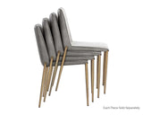 Renee Stackable Dining Chair - Belfast Heather Grey / Bravo Metal 107880 Sunpan