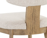 Rickett Dining Chair - Weathered Oak - Dove Cream 107883 Sunpan