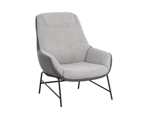 Lucier Lounge Chair - Belfast Heather Grey / Bravo Ash 107906 Sunpan