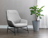 Lucier Lounge Chair - Belfast Heather Grey / Bravo Ash 107906 Sunpan