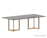 Glass Dining Table Top - Rectangular - Smoke Grey - 86.5" 107913 Sunpan