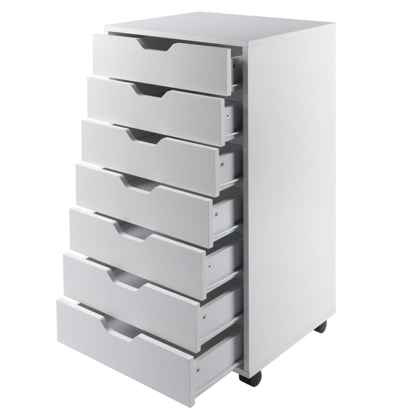 Winsome Wood Halifax 7-drawer Mobile Cabinet - White, Versatile Storage Solution For Home, Office & Crafts White Composite Wood 10792-winsome-wood