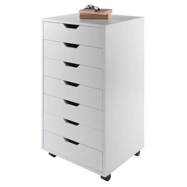 Winsome Wood Halifax 7-drawer Mobile Cabinet - White, Versatile Storage Solution For Home, Office & Crafts White Composite Wood 10792-winsome-wood