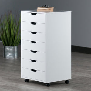 Winsome Wood Halifax 7-drawer Mobile Cabinet - White, Versatile Storage Solution For Home, Office & Crafts White Composite Wood 10792-winsome-wood
