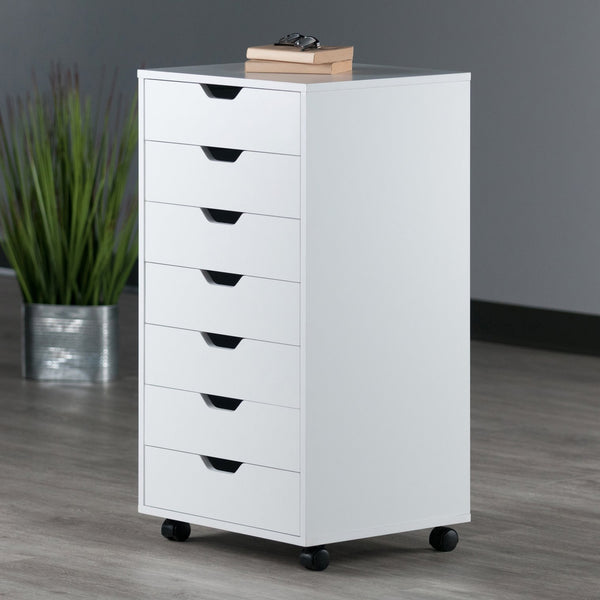 Winsome Wood Halifax 7-drawer Mobile Cabinet - White, Versatile Storage Solution For Home, Office & Crafts White Composite Wood 10792-winsome-wood