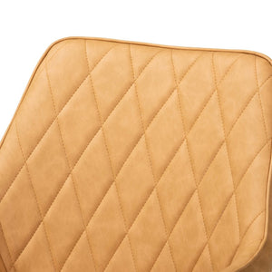 Baxton Studio Baxton Astrid 4-Piece Mid-Century Dining Chair Set in Tan Faux Leather with Black Metal Legs 19A09-Tan/Black-DC