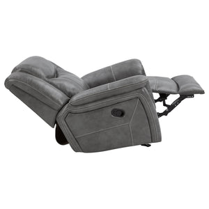 English Elm Encino Light Grey Upholstered Glider Recliner with Padded Arms, Leatherette Comfort & Modern Elegance B062P331086