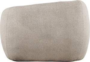 Meridian Furniture Elowen Sculptural Curved Accent Chair Chenille Upholstery for Modern Living Room Lounge Beige 107Beige-C