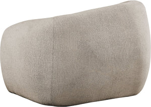 Meridian Furniture Elowen Sculptural Curved Accent Chair Chenille Upholstery for Modern Living Room Lounge Beige 107Beige-C