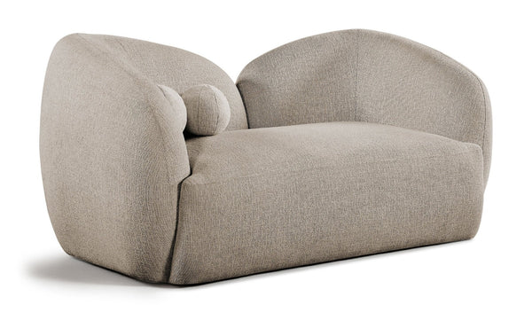 Meridian Furniture Elowen Curved Chenille Loveseat with Sculptural Cocoon Back for Cozy Modern Living Rooms Beige 107Beige-L